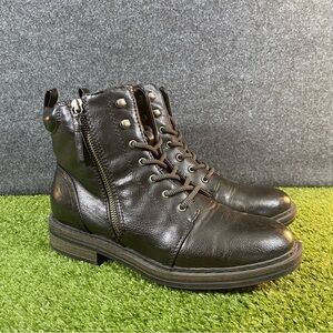 Baretraps Boots Women’s Size 8.5M Amysue Combat Lace Up Booties Black Side Zip